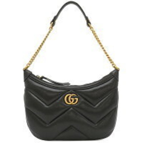 Gucci GG Marmont Leather Shoulder Bag Black Chain - Picture 1 of 9